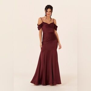 Mori Lee Bridesmaid Dress - Bordeaux Sz 14